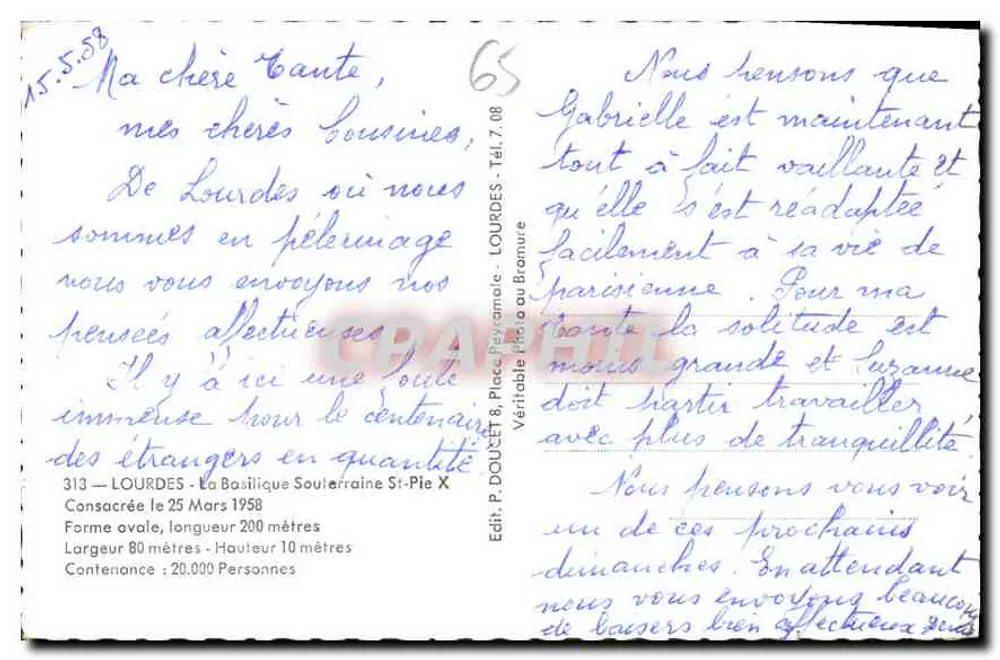 Die unterirdische Basilika Saint-Pie X — Lourdes — Verlag Edlux - Rückseite