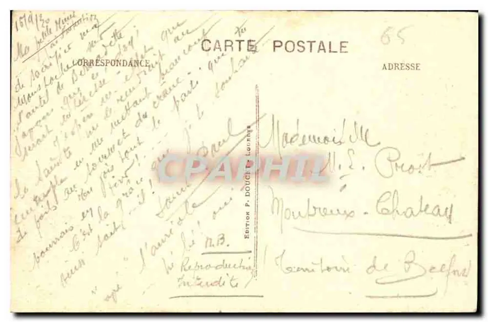 Lourdes - A Basílica — P.D. n°102 - Verso