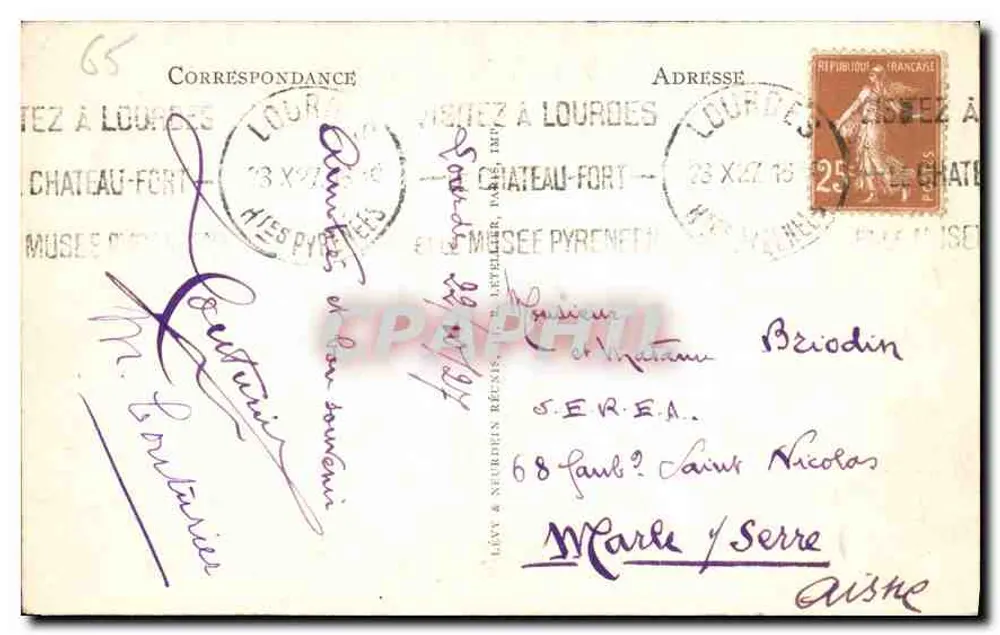 Lourdes — A Basílica e as Piscinas — LL - Verso