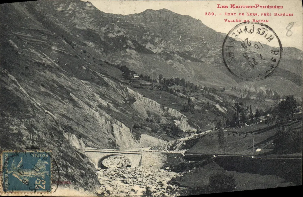 Brücke von Sers, nahe Barèges — Tal des Bastan — Hohe Pyrenäen, n°339 - Vorderseite