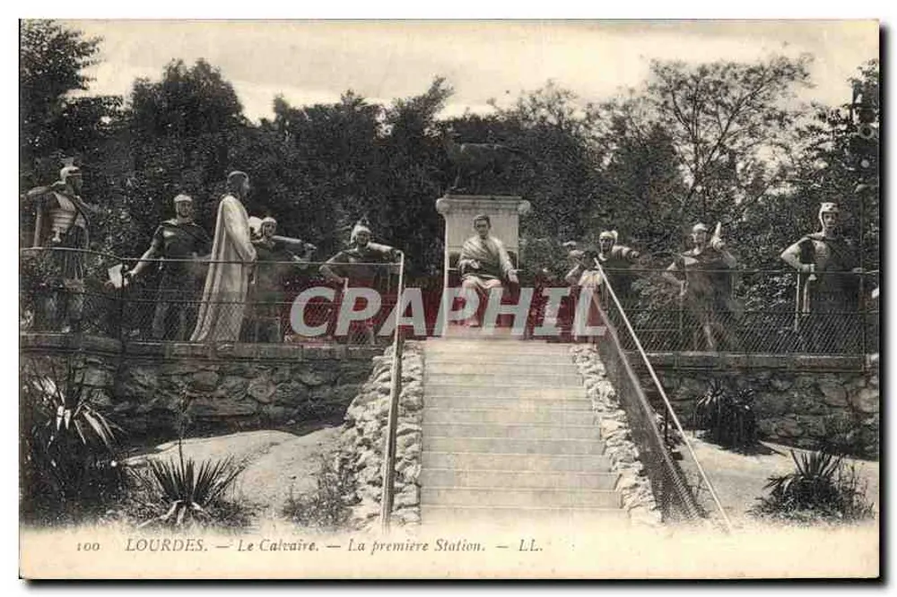 Lourdes — Der Calvarienberg — Die erste Station — LL. - Vorderseite