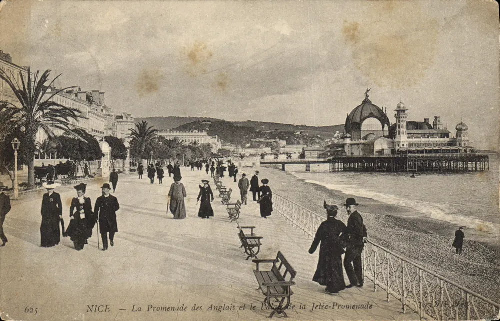 NICE — Die Promenade des Anglais und das Palais de la Jetée-Promenade — unbekannter Verlag, n° 625 - Vorderseite