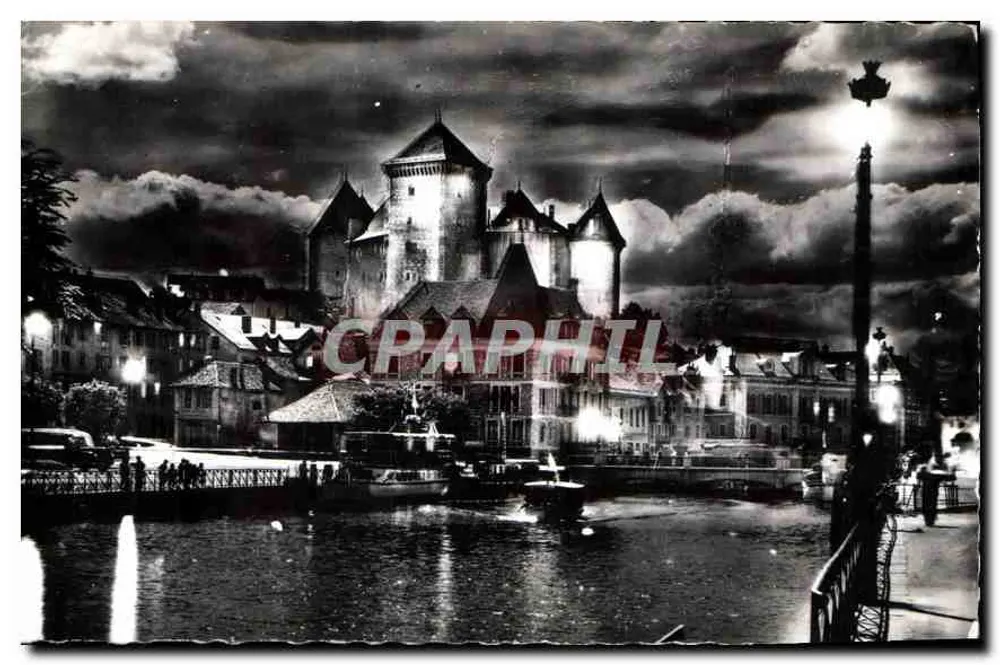 Anneyce — Der Hafen und das beleuchtete Schloss — G. Rossat, Annecy - Vorderseite