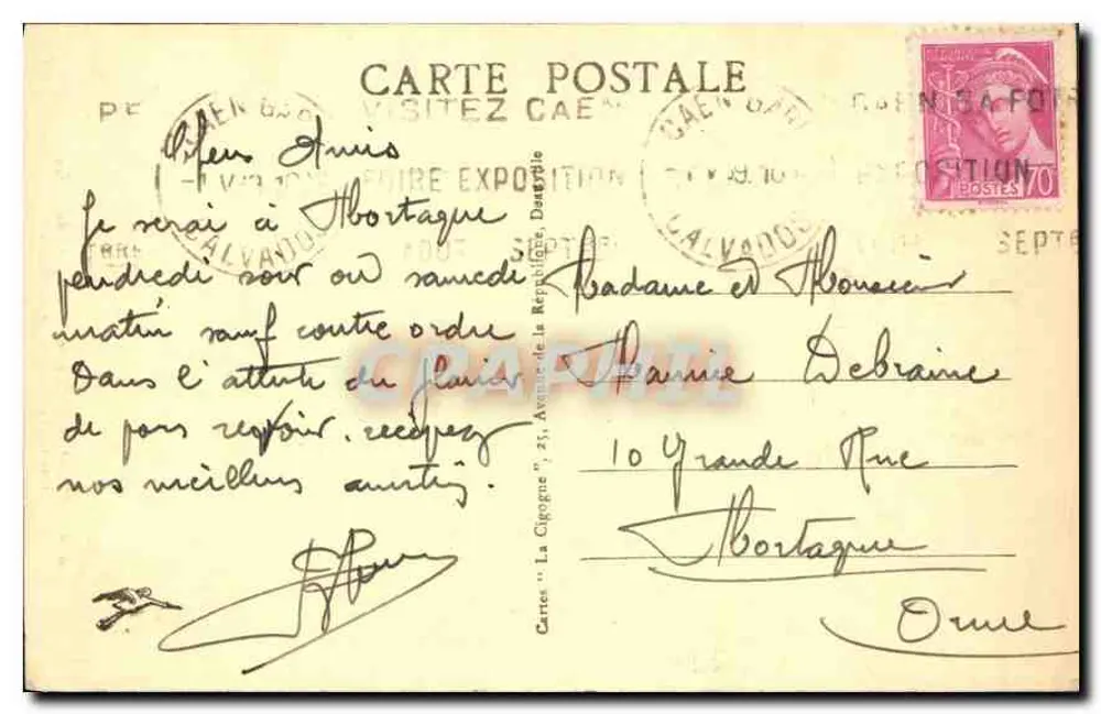 Caen — Cour interne da Maison de Catran — Carte postale n°56 - Verso