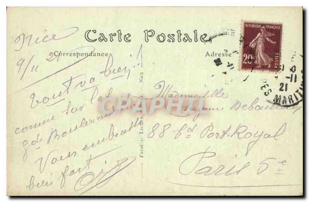 Nizza — Algemene uitzicht genomen vanaf het kasteel — F.L. n°188 - Achterkant