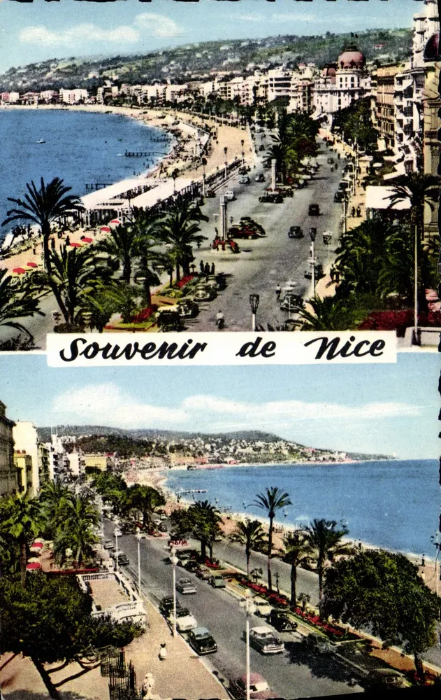 Ansicht der Promenade des Anglais in Nizza — Erinnerung an Nizza — Verlag ADIA, Nr. 46 - Vorderseite