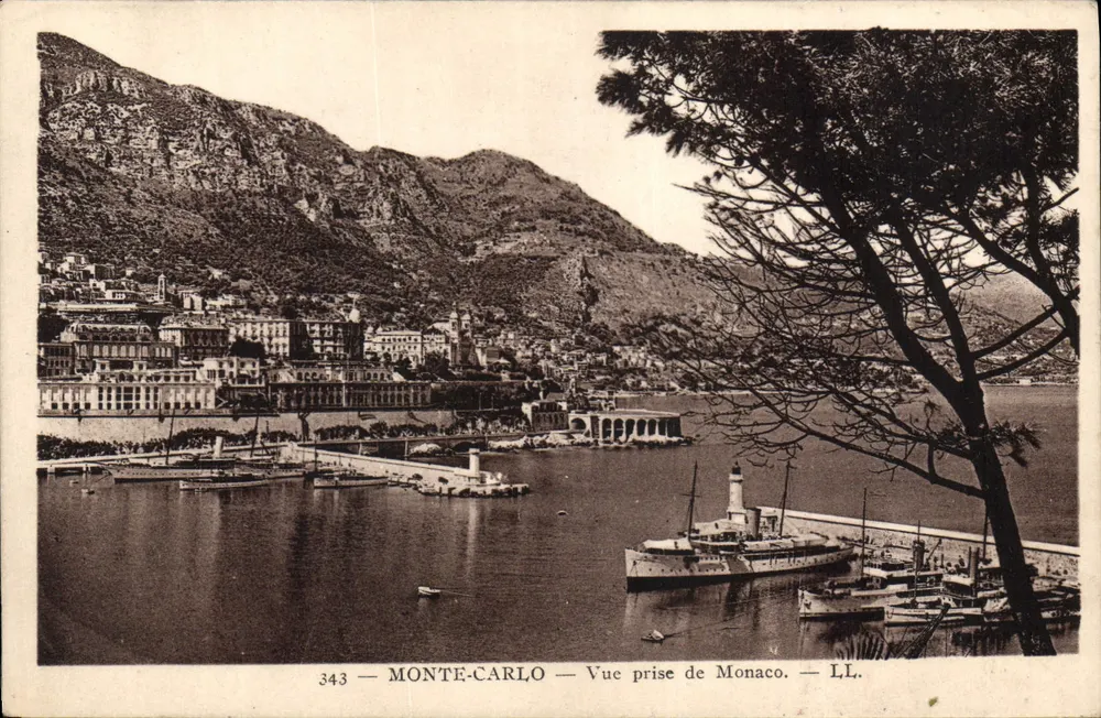 Monte-Carlo — Vista tirada de Monaco — LL. — n° 343 - Frente