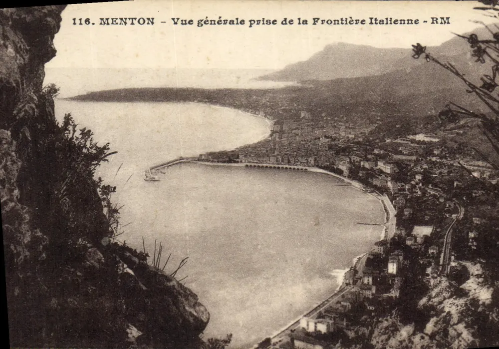 Menton — Allgemeiner Blick vom italienischen Grenzgebiet — RM - Vorderseite