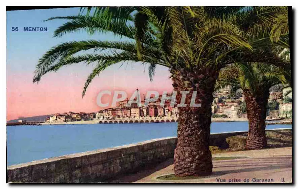 Menton — Visão tirada de Garavan - Frente