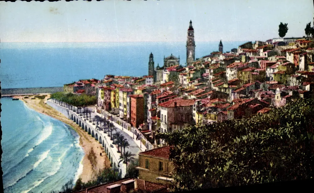 Die Côte d'Azur - Menton (A.M.) - Allgemeiner Blick auf das alte Menton - Vorderseite