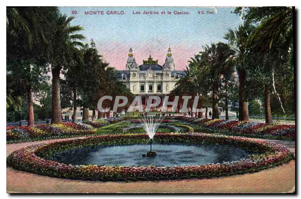 Monte Carlo — Die Gärten und das Casino — N.D. Phot. - Vorderseite