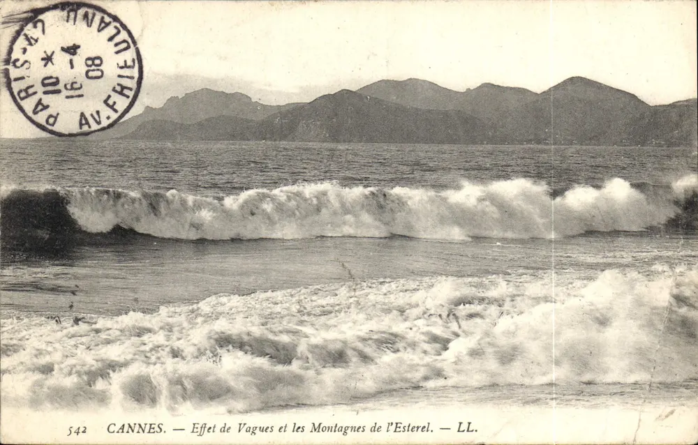 CANNES — Effekt der Wellen und die Berge des Esterel — LL. Nr. 542 - Vorderseite