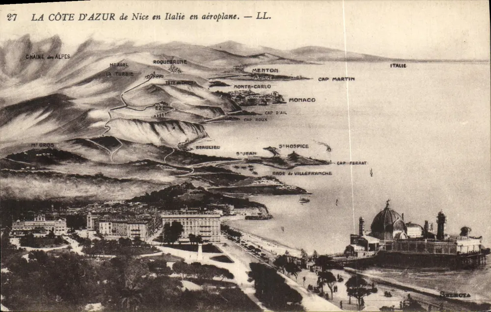 Die Côte d'Azur von Nice in Italien per Flugzeug — LL. - Vorderseite