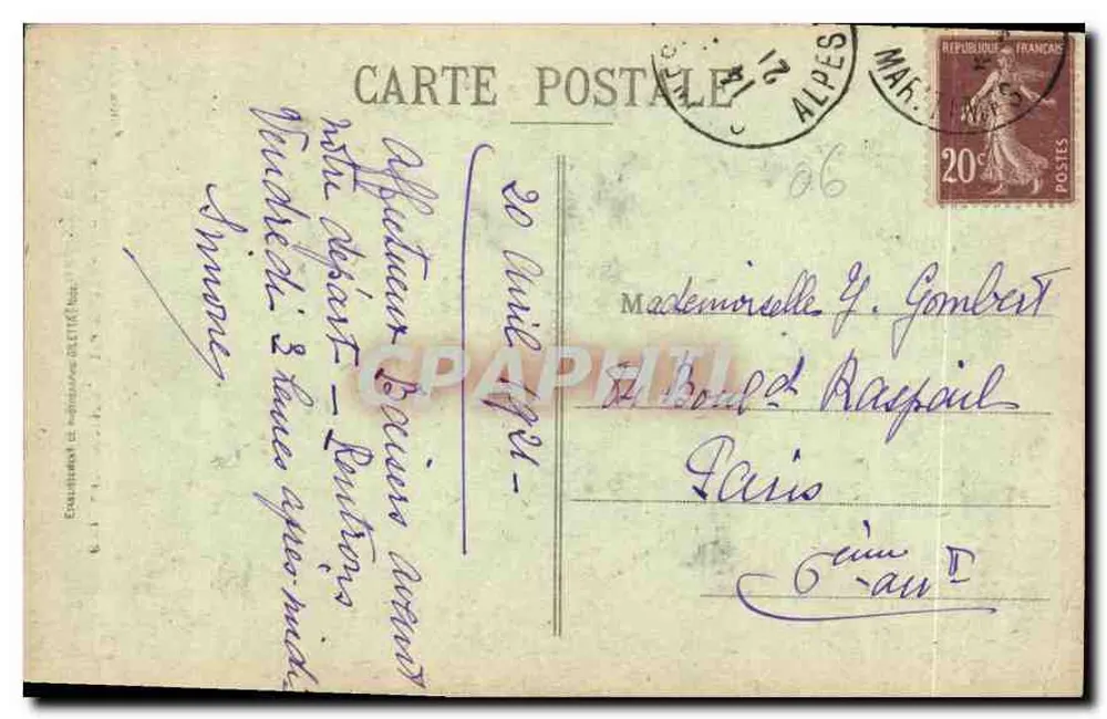 Cannes - Île Sainte-Marguerite - Die große Eukalyptusallee — Edition Gillet - Rückseite
