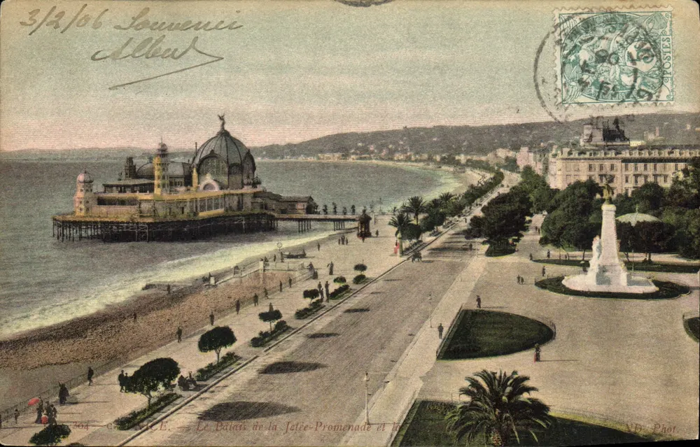 Cidade de Nice — O Palácio da Ponte-Promenade e a Praça do Cassino — ND: Fotografia — N° 364 - Frente