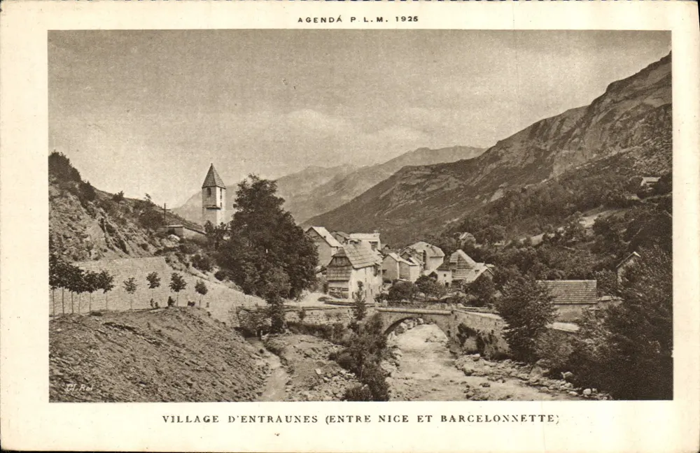 Dorf Entraunes (zwischen Nice und Barcelonnette) — Agendá P.L.M. 1925 - Vorderseite