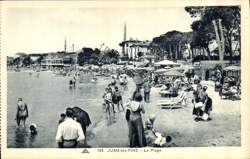 Juan-les-Pins - A Praia — editor ARB, n° de série 165 - Frente