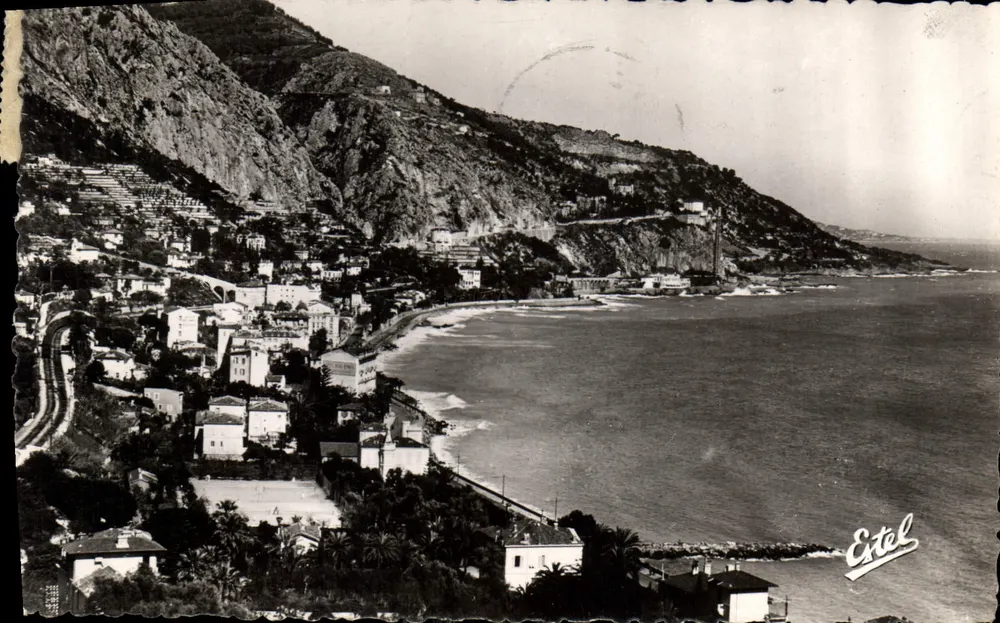 Ansicht der Bucht von Garavan und der italienischen Grenze — Menton — Verlag Estel, Nr. 1756 - Vorderseite