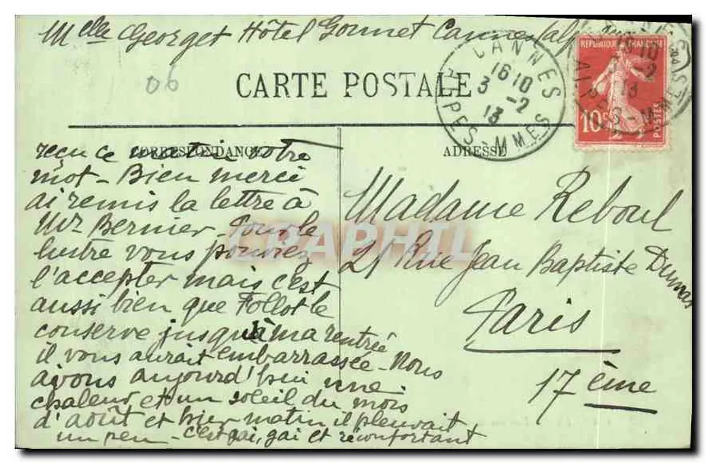 Cannes — Ansicht der Croisette und des Mont-Chevalier — LL - Rückseite