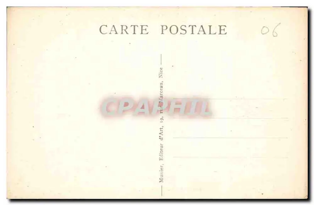 Menton — O cassino municipal — Editor Munier, Nice - Verso