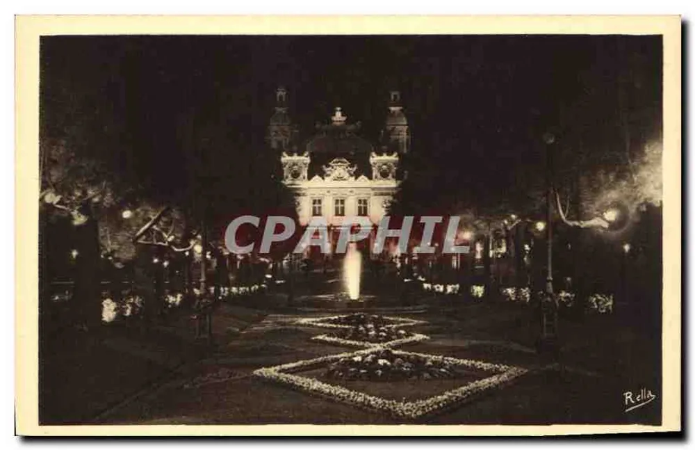 Monte-Carlo in der Nacht — Das Casino und die Gärten — Sammlung Rella 'La Côte d'Azur' - Vorderseite