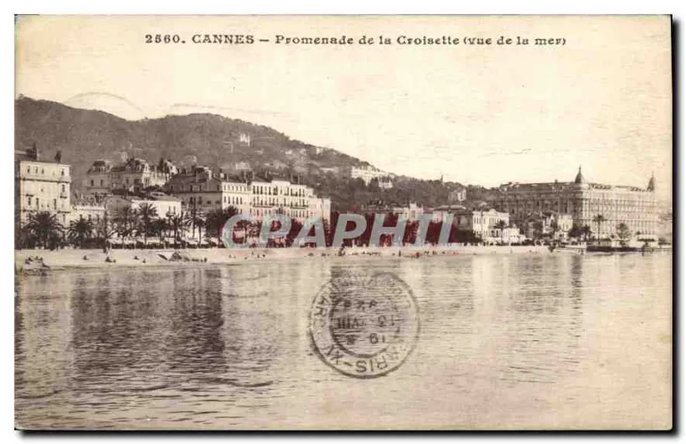 CANNES — Promenade de la Croisette (Aussicht vom Meer) — Verlag Rosian et Reneaud, n° 2560 - Vorderseite