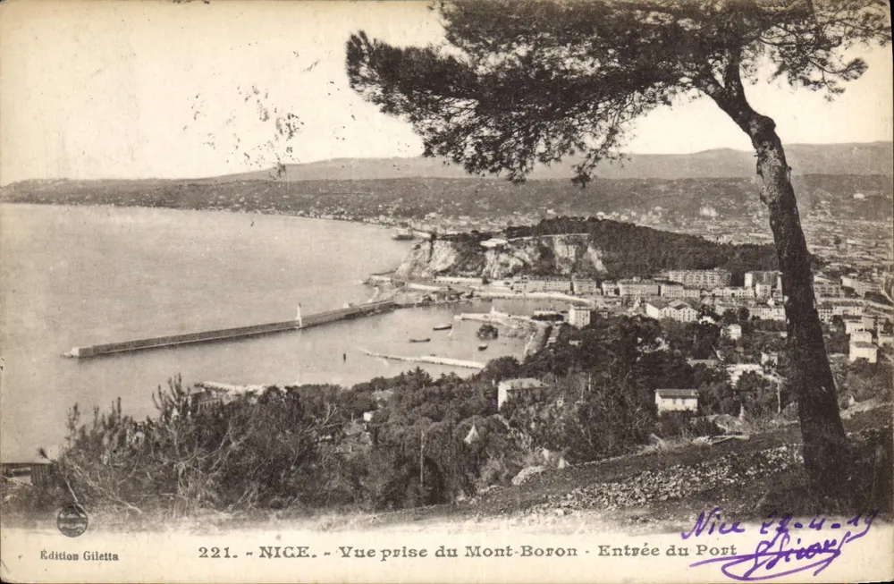 NICE - Ansicht vom Mont-Boron - Eingang zum Hafen — Édition Giletta, n° 221 - Vorderseite