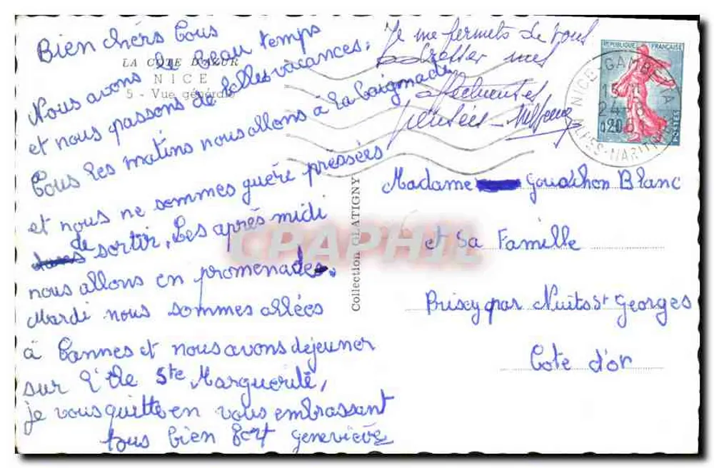Vista geral de Nice — A Costa Azul — editor La Costa Azul, n°5 - Verso