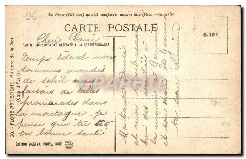 Ansicht der Côte d'Azur — Künstliche Blume — Edition Gilettà, Fotografie, NICE - Rückseite
