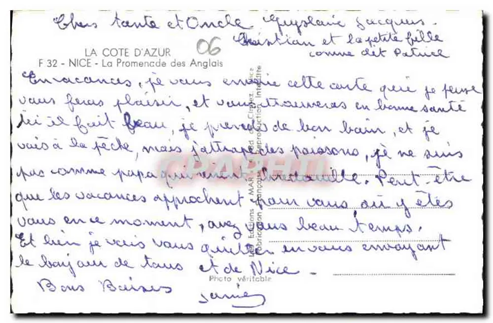 Luftbild der Promenade des Anglais in Nice — Die Côte d'Azur — Éditions MAR - Rückseite
