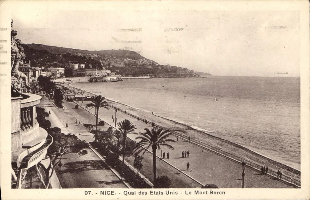 Nice - Quai des États-Unis - Le Mont-Boron — L. Gilletta et Cie, Phot. (n° 97) - Vorderseite