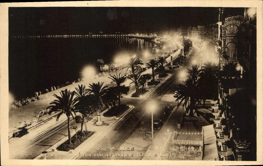 Promenade dos Ingleses — Efeito de noite — Munier, Nice, n° 276 bis - Frente