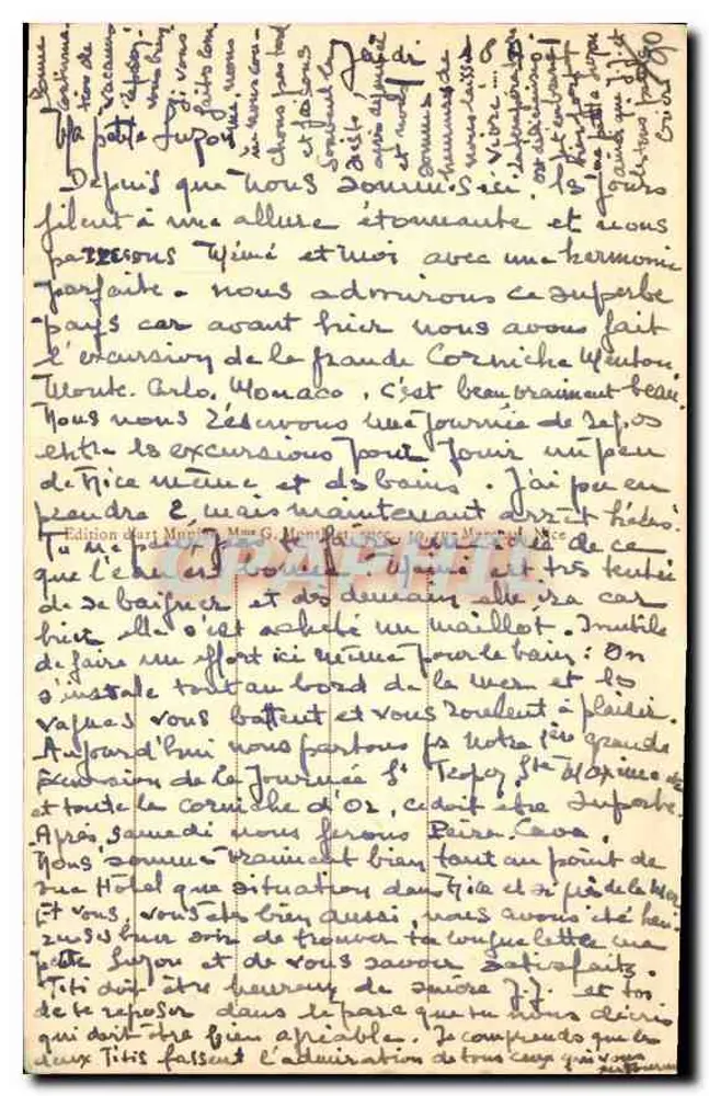 Promenade dos Ingleses — Efeito de noite — Munier, Nice, n° 276 bis - Verso