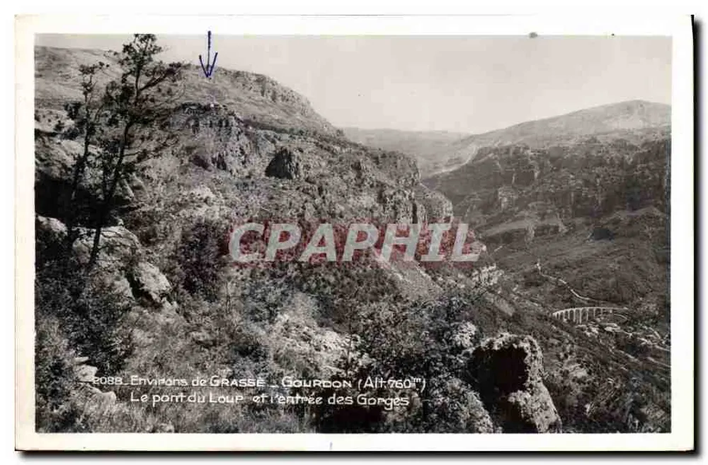Umgebung von Grasse - Gourdon (Höhe 760 m) — Die Brücke des Wolfs und der Eingang zu den Schluchten - Vorderseite