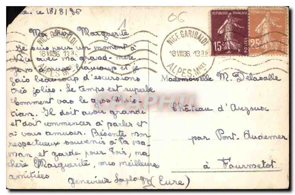 NICE - Vista geral — Edição Vichy, número de série ilegível - Verso