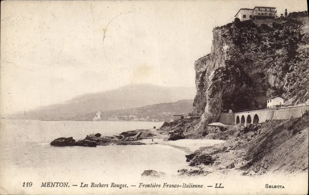 Menton — Die roten Felsen — Französisch-italienische Grenze — Selecta n°119 - Vorderseite