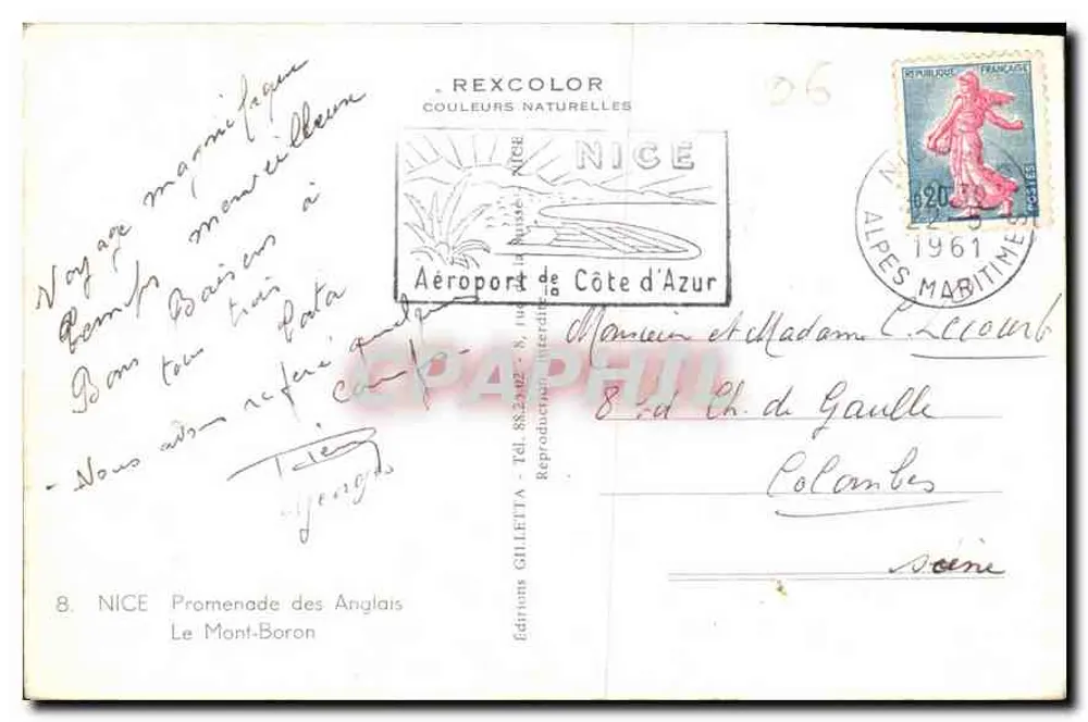Nice — Promenade des Anglais — Gilletta Edition - Rückseite
