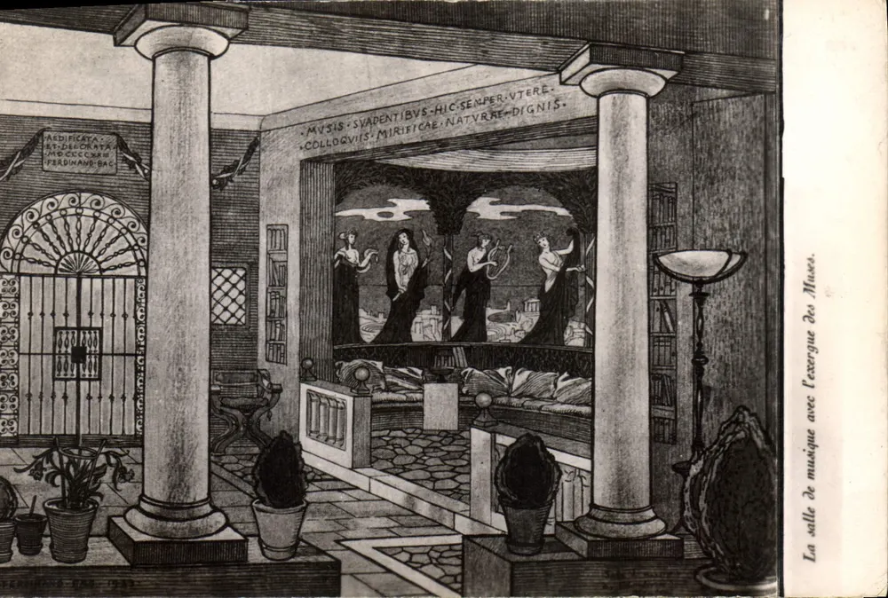 Das Musikzimmer mit dem Exergue der Muses — Domaine Les Colombières, Menton - Vorderseite