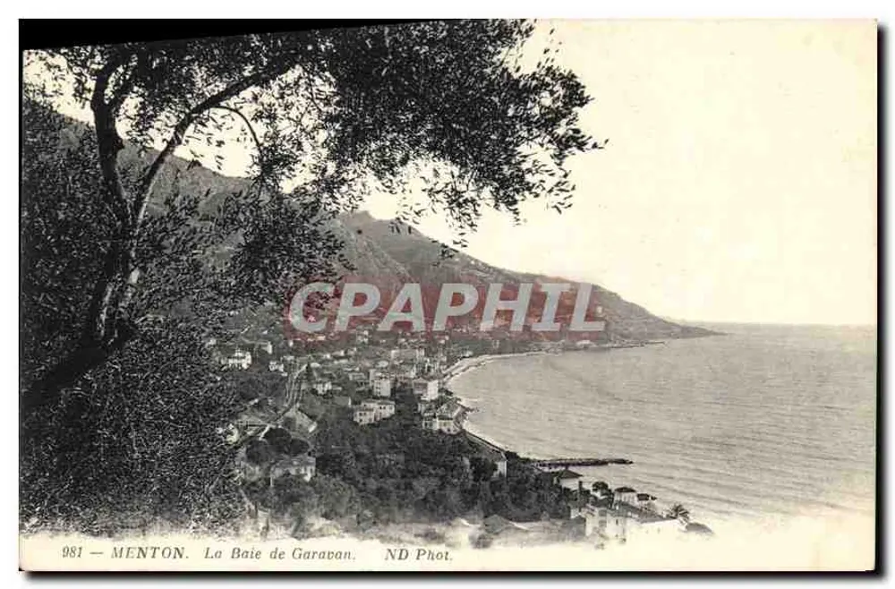 Menton — A Baía de Garavan — ND Phot. n° 981 - Frente