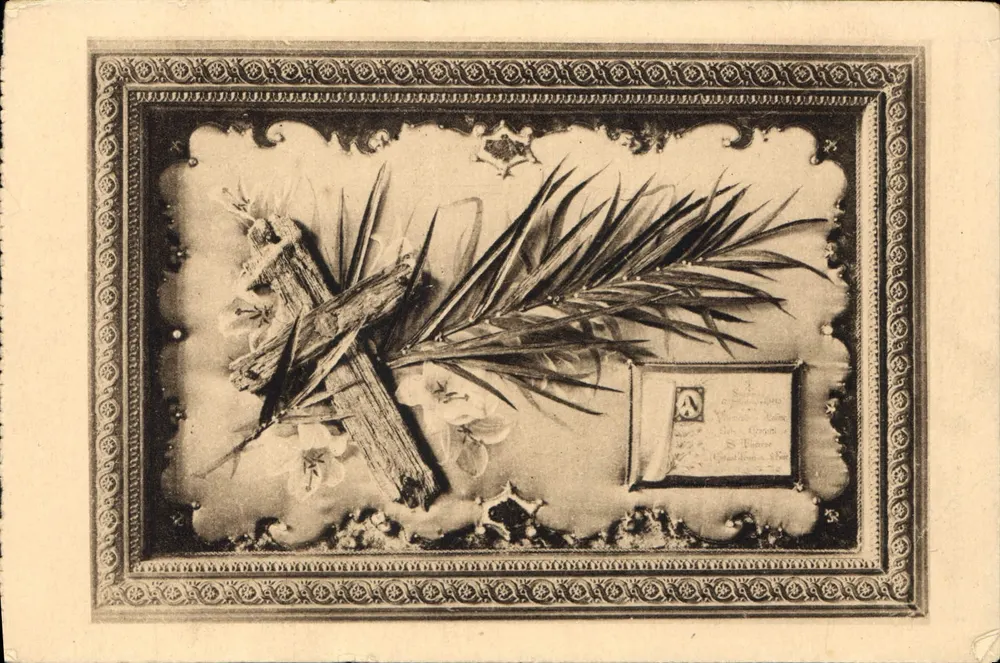 Palmen und Kreuz — Exhumation der Heiligen Thérèse — Verlag A. S. Thévenin, Nr. 12 - Vorderseite