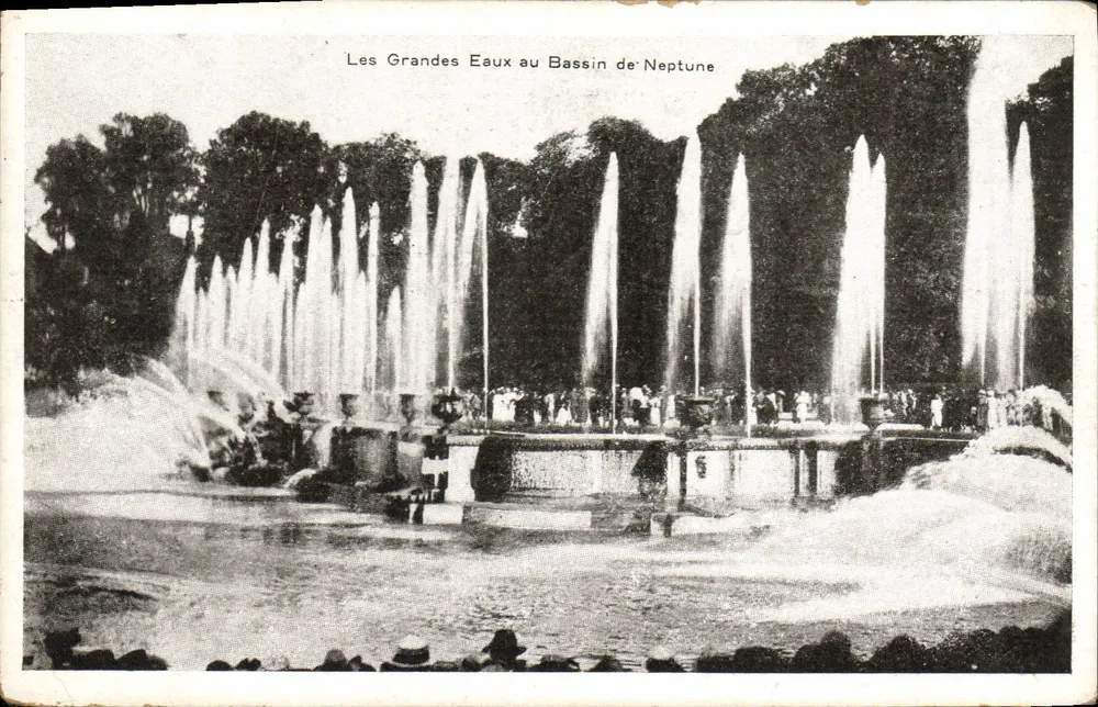 Die Großen Fontänen am Neptunbecken — Versailles — A. COSSE, Verlag Versailles - Vorderseite