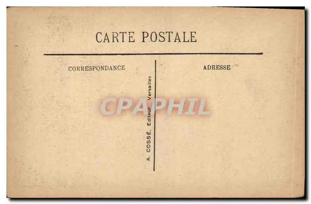 Die Großen Fontänen am Neptunbecken — Versailles — A. COSSE, Verlag Versailles - Rückseite