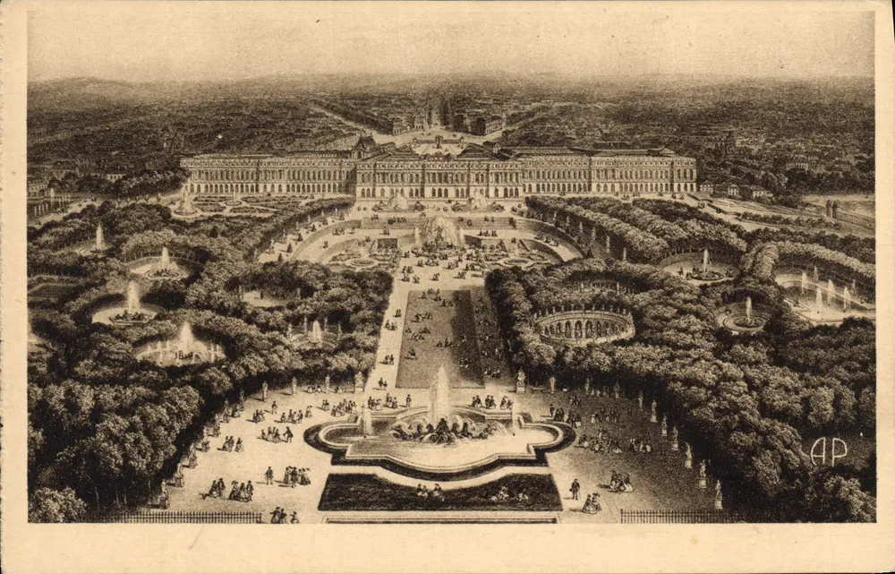 Versailles — Panorama des Schlosses und der Gärten — Verlag Papeghin, n°133 - Vorderseite