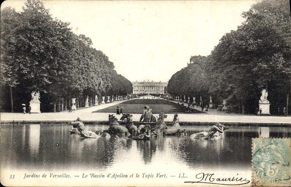 Gärten von Versailles — Der Bassin d'Apollon und der Tapis Vert — LL. Maurice - Vorderseite