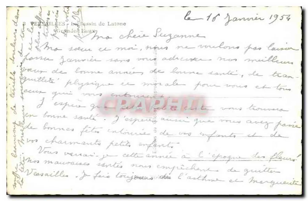 Versailles — Bassin de Latone — editor não indicado, número de série não visível - Verso