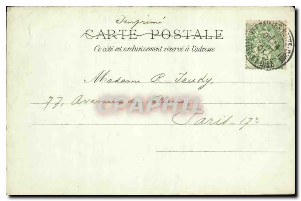 Versailles - Parque de Trianon - Pavilhão da Música — A. Bourder, editor-imp., Versailles - Verso