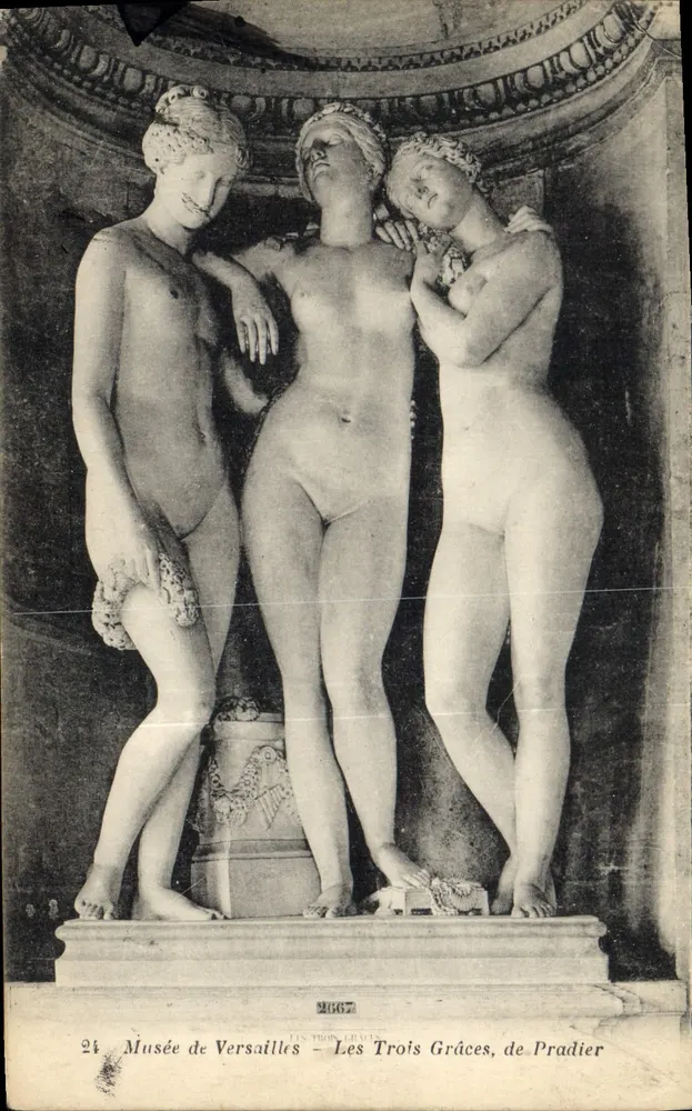 Muzeum w Paryżu — Trzy Gracze, autor Pradier — n° 2667 - Awers