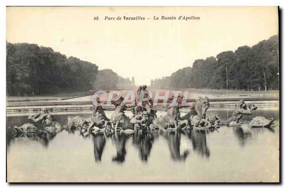 Parc de Versailles — Der Apollo-See — Héliotypie A. Bourdier - Vorderseite