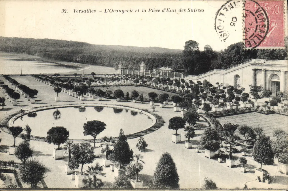 Versailles – Die Orangerie und das Wasserbecken der Schweizer – A. Bourdier, Verlag Versailles - Vorderseite