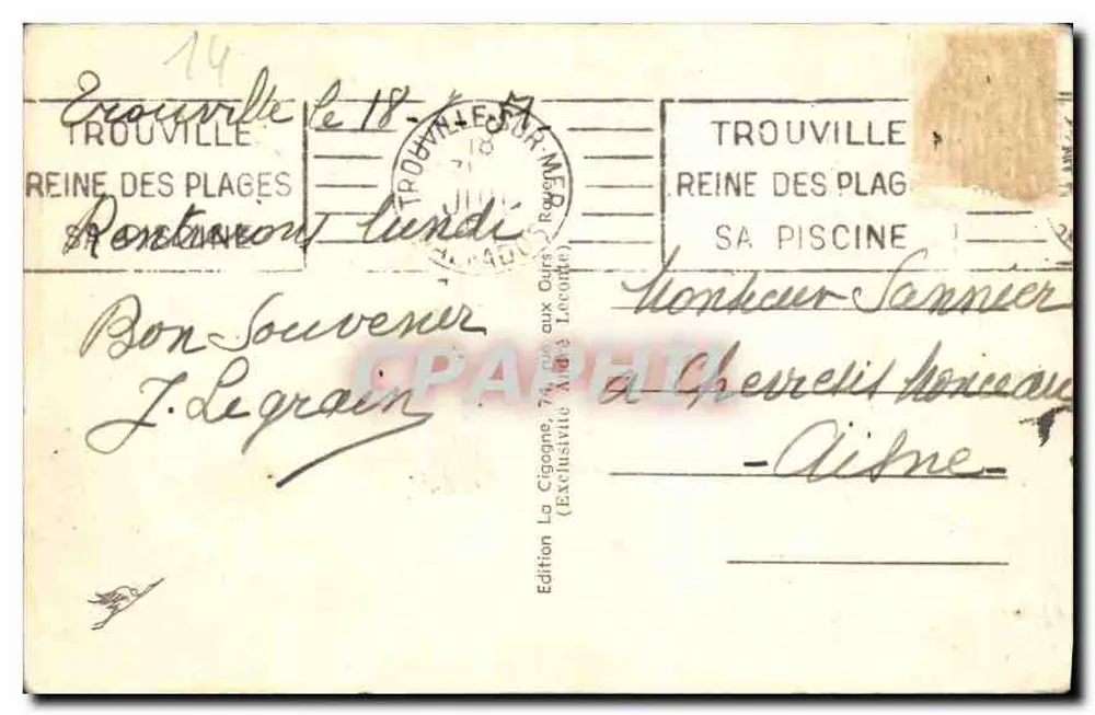 Trouville — O Casino — Edição La Cigogne (Exclusividade A. Locode) - Verso